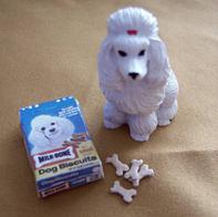 dollhouse poodle with milkbones dogfood