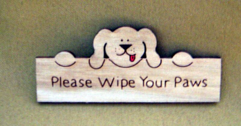 dollhouse wipe your paws sign